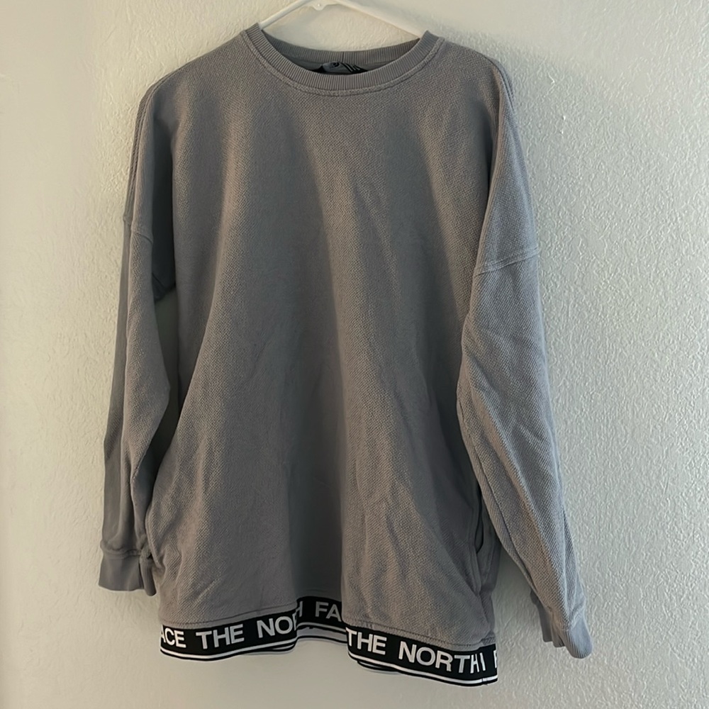 The north face gray long sleeve pullover